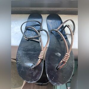 Bridget Handcrafted Black and Brown Leather Sandals